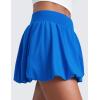 imageCRZ YOGA Bubble High Waisted Tennis Skirts for Women Casual Athletic Mini Ruffled Hem Balloon Skort with Side PocketsSparkle Blue
