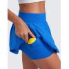 imageCRZ YOGA Bubble High Waisted Tennis Skirts for Women Casual Athletic Mini Ruffled Hem Balloon Skort with Side PocketsSparkle Blue