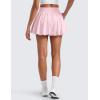 imageCRZ YOGA Bubble High Waisted Tennis Skirts for Women Casual Athletic Mini Ruffled Hem Balloon Skort with Side PocketsStrawberry Pink