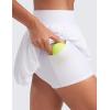 imageCRZ YOGA Bubble High Waisted Tennis Skirts for Women Casual Athletic Mini Ruffled Hem Balloon Skort with Side PocketsWhite