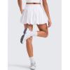 imageCRZ YOGA Bubble High Waisted Tennis Skirts for Women Casual Athletic Mini Ruffled Hem Balloon Skort with Side PocketsWhite