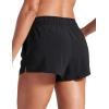 imageCRZ YOGA Womens 3quot Mid Waisted Swim Board Shorts Side Splits Swimming Bottoms Quick Dry Beach Swimsuit with Liner PocketsBlack