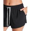 imageCRZ YOGA Womens 3quot Mid Waisted Swim Board Shorts Side Splits Swimming Bottoms Quick Dry Beach Swimsuit with Liner PocketsBlack