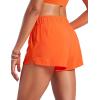 imageCRZ YOGA Womens 3quot Mid Waisted Swim Board Shorts Side Splits Swimming Bottoms Quick Dry Beach Swimsuit with Liner PocketsNeon Orange