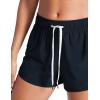 imageCRZ YOGA Womens 3quot Mid Waisted Swim Board Shorts Side Splits Swimming Bottoms Quick Dry Beach Swimsuit with Liner PocketsTrue Navy