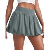 imageCRZ YOGA Bubble High Waisted Tennis Skirts for Women Casual Athletic Mini Ruffled Hem Balloon Skort with Side PocketsGrey Sage