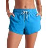 imageCRZ YOGA Womens 3quot Mid Waisted Swim Board Shorts Side Splits Swimming Bottoms Quick Dry Beach Swimsuit with Liner PocketsMadagascar Blue