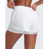 imageCRZ YOGA 2 in 1 Running Shorts for Women 3 High Waisted Split for Athletic Gym Workout Tennis with PocketWhite