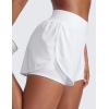 imageCRZ YOGA 2 in 1 Running Shorts for Women 3 High Waisted Split for Athletic Gym Workout Tennis with PocketWhite