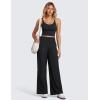 imageCRZ YOGA Lightweight Drapey Wide Leg Pants for Women 30quot High Waisted Casual Lounge Travel Work Loose FitBlack