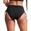 imageCRZ YOGA Womens High Waisted Bikini Bottoms Adjustable Ruched Side Tie Bathing Swim Full Coverage Swimsuit BriefsBlack