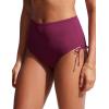 imageCRZ YOGA Womens High Waisted Bikini Bottoms Adjustable Ruched Side Tie Bathing Swim Full Coverage Swimsuit BriefsFuchsia