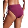 imageCRZ YOGA Womens High Waisted Bikini Bottoms Adjustable Ruched Side Tie Bathing Swim Full Coverage Swimsuit BriefsFuchsia