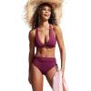 imageCRZ YOGA Womens High Waisted Bikini Bottoms Adjustable Ruched Side Tie Bathing Swim Full Coverage Swimsuit BriefsFuchsia