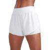 imageCRZ YOGA 2 in 1 Running Shorts for Women 3 High Waisted Split for Athletic Gym Workout Tennis with PocketWhite