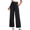 imageCRZ YOGA Lightweight Drapey Wide Leg Pants for Women 30quot High Waisted Casual Lounge Travel Work Loose FitBlack