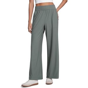 imageCRZ YOGA Lightweight Drapey Wide Leg Pants for Women 30quot High Waisted Casual Lounge Travel Work Loose FitGrey Sage