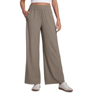imageCRZ YOGA Lightweight Drapey Wide Leg Pants for Women 30quot High Waisted Casual Lounge Travel Work Loose FitNomad Grey