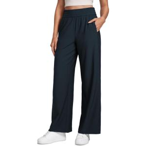 imageCRZ YOGA Lightweight Drapey Wide Leg Pants for Women 30quot High Waisted Casual Lounge Travel Work Loose FitTrue Navy