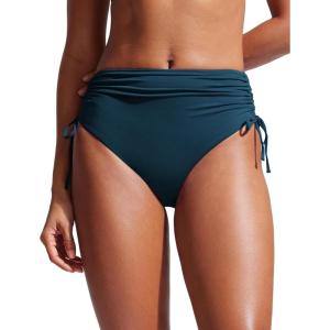 imageCRZ YOGA Womens High Waisted Bikini Bottoms Adjustable Ruched Side Tie Bathing Swim Full Coverage Swimsuit BriefsInsignia Blue