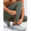 imageCRZ YOGA Athletic Joggers for Men  29quot Lightweight Running Training Pants with Zip Pockets and Ankle ZippersGrey Sage