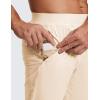 imageCRZ YOGA Athletic Joggers for Men  29quot Lightweight Running Training Pants with Zip Pockets and Ankle ZippersRaw Linen