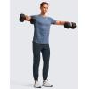imageCRZ YOGA Athletic Joggers for Men  29quot Lightweight Running Training Pants with Zip Pockets and Ankle ZippersTrue Navy