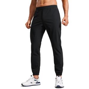 imageCRZ YOGA Athletic Joggers for Men  29quot Lightweight Running Training Pants with Zip Pockets and Ankle ZippersBlack