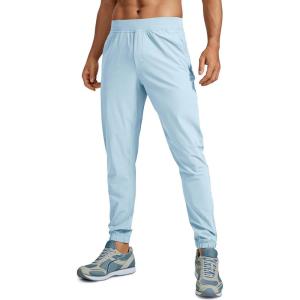 imageCRZ YOGA Athletic Joggers for Men  29quot Lightweight Running Training Pants with Zip Pockets and Ankle ZippersChambray Blue