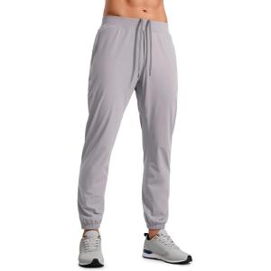 imageCRZ YOGA Athletic Joggers for Men  29quot Lightweight Running Training Pants with Zip Pockets and Ankle ZippersDark Chrome