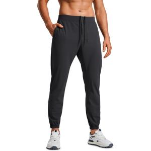 imageCRZ YOGA Athletic Joggers for Men  29quot Lightweight Running Training Pants with Zip Pockets and Ankle ZippersInk Gray