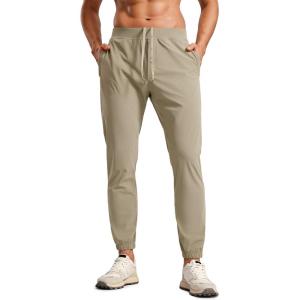 imageCRZ YOGA Athletic Joggers for Men  29quot Lightweight Running Training Pants with Zip Pockets and Ankle ZippersKhali Barley