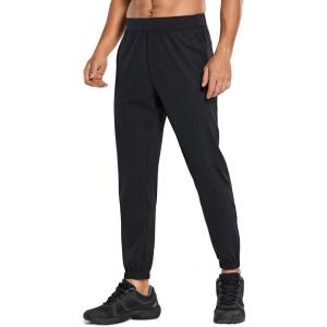 imageCRZ YOGA Mens 4Way Stretch Comfy Athletic Pants  28quot Track Hiking Golf Gym Workout JoggersBlack