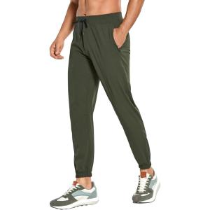 imageCRZ YOGA Mens 4Way Stretch Comfy Athletic Pants  28quot Track Hiking Golf Gym Workout JoggersDark Olive