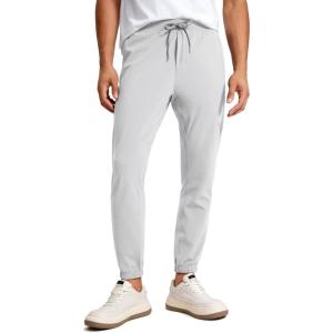 imageCRZ YOGA Mens 4Way Stretch Comfy Athletic Pants  28quot Track Hiking Golf Gym Workout JoggersPlatinum Grey