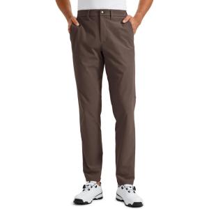 imageCRZ YOGA Mens All Day Comfy Golf Pants  28quot30quot32quot34quot Quick Dry Lightweight Work Casual Trousers with PocketsDark Mocha