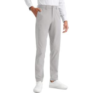 imageCRZ YOGA Mens All Day Comfy Golf Pants  28quot30quot32quot34quot Quick Dry Lightweight Work Casual Trousers with PocketsGull Gray