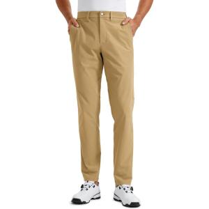 imageCRZ YOGA Mens All Day Comfy Golf Pants  28quot30quot32quot34quot Quick Dry Lightweight Work Casual Trousers with PocketsKhaki Sand