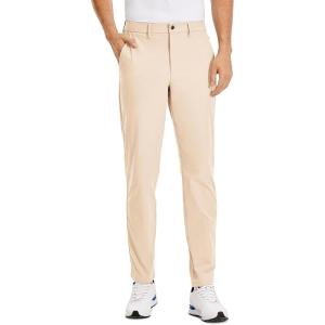imageCRZ YOGA Mens All Day Comfy Golf Pants  28quot30quot32quot34quot Quick Dry Lightweight Work Casual Trousers with PocketsRaw Linen