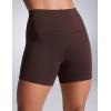 imageCRZ YOGA Women Butterbreeze Athletic Biker Shorts 4 Inches  Workout Gym Running Volleyball Yoga High Waisted SpandexHot Fudge Brown