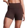 imageCRZ YOGA Women Butterbreeze Athletic Biker Shorts 4 Inches  Workout Gym Running Volleyball Yoga High Waisted SpandexHot Fudge Brown