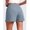 imageCRZ YOGA Stretch Womens Shorts Casual 4quot Linerless High Waisted V Slit for Athletic Hiking Dress Golf with PocketsBelgian Blue