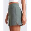 imageCRZ YOGA Stretch Womens Shorts Casual 4quot Linerless High Waisted V Slit for Athletic Hiking Dress Golf with PocketsGrey Sage