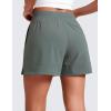imageCRZ YOGA Stretch Womens Shorts Casual 4quot Linerless High Waisted V Slit for Athletic Hiking Dress Golf with PocketsGrey Sage