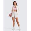 imageCRZ YOGA Stretch Womens Shorts Casual 4quot Linerless High Waisted V Slit for Athletic Hiking Dress Golf with PocketsMilky White Bone