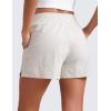 imageCRZ YOGA Stretch Womens Shorts Casual 4quot Linerless High Waisted V Slit for Athletic Hiking Dress Golf with PocketsMilky White Bone