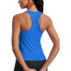 imageCRZ YOGA Seamless Womens Tank Tops Racerback Breathable Workout Sleeveless Top High Neck Running Athletic ShirtsSparkle Blue