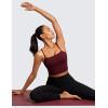 imageCRZ YOGA Butterluxe Adjustable Longline Sports Bras for Women  Square Neck Padded Workout Crop Top Camisole Tank TopRed Merlot