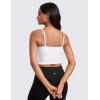imageCRZ YOGA Butterluxe Adjustable Longline Sports Bras for Women  Square Neck Padded Workout Crop Top Camisole Tank TopWhite