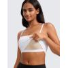 imageCRZ YOGA Butterluxe Adjustable Longline Sports Bras for Women  Square Neck Padded Workout Crop Top Camisole Tank TopWhite